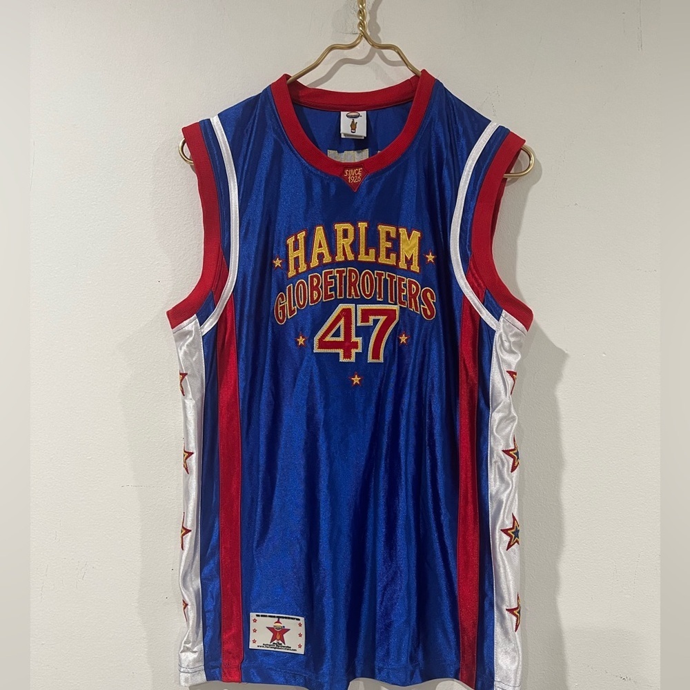 Harlem Globetrotters RARE #47 Authentic  Basketball  JERSEY ANIMAL SZ L